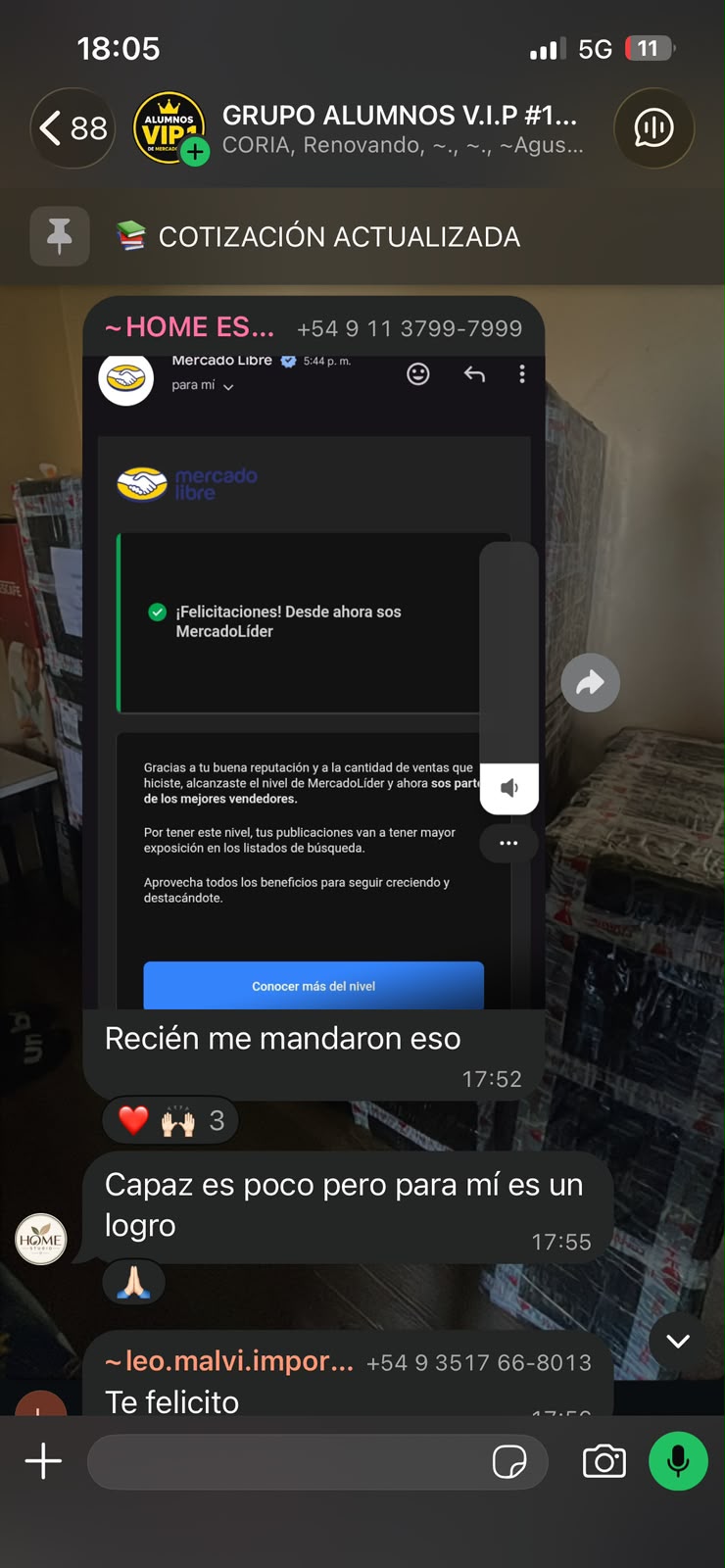 Captura de alumno 1 de 9: ventas reales en Mercado Libre