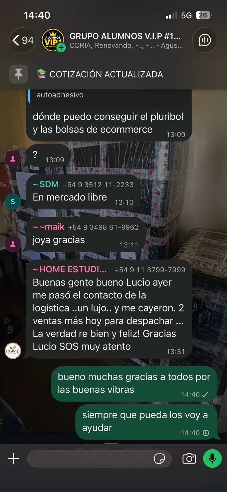 Captura de alumno 2 de 9: ventas reales en Mercado Libre